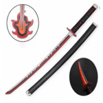 Demon Slayer Anime Tanjiro 104 cm Wooden LED Katana Sword