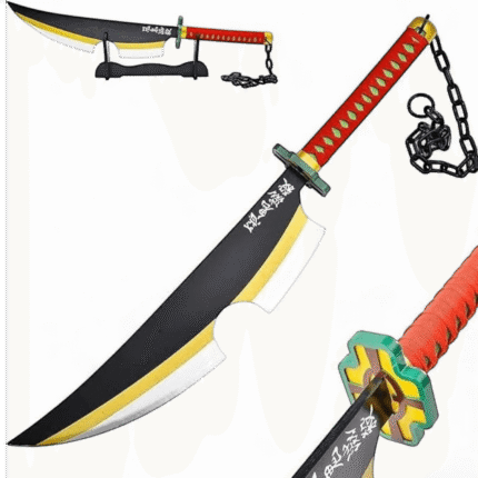 Demon Slayer Anime Tengen Uzui Kamado 78cm Wooden Katana Sword