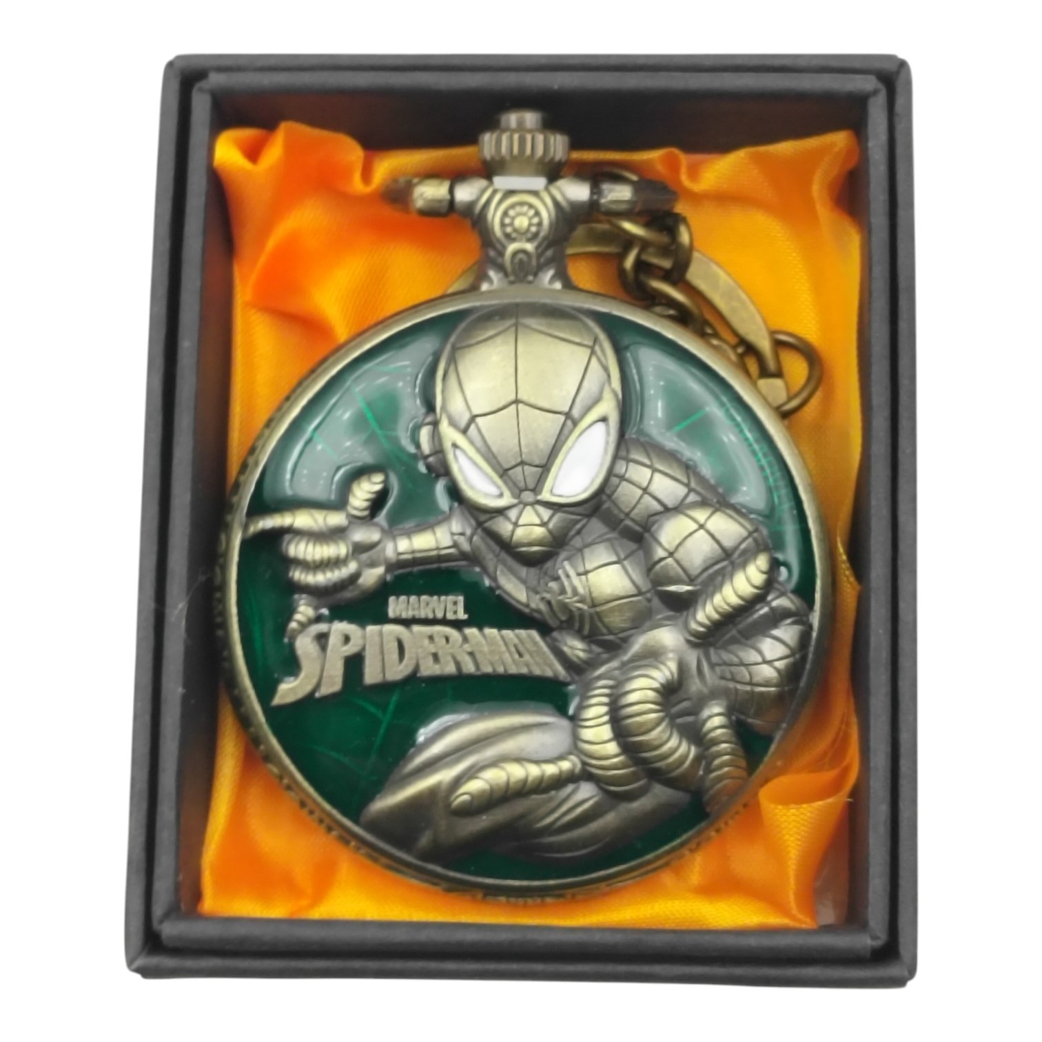 PW-115-1.jpg Spiderman Colored Pocket Watch Metallic Keychain - Image 1
