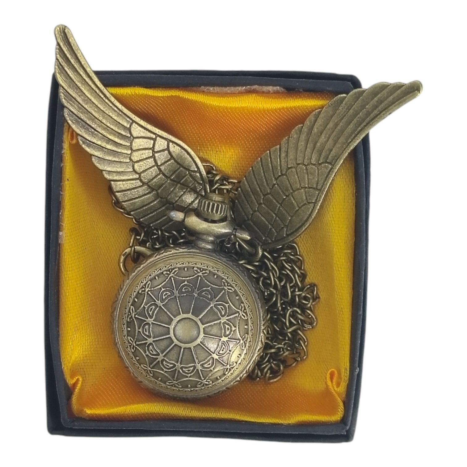 PW-12-1.jpg Harry Potter Snitch Pocket Watch With Chain - Image 1