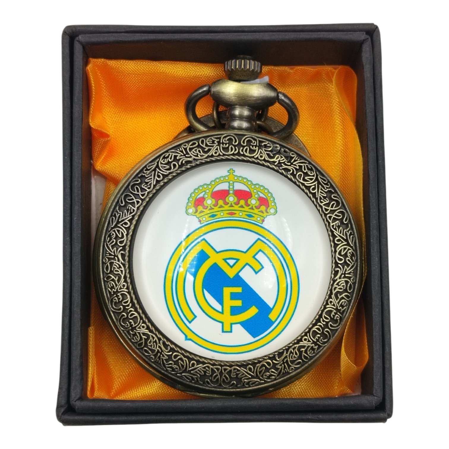 PW-123-1.jpg Real Madrid Pocket Watch Metallic Keychain - Image 1