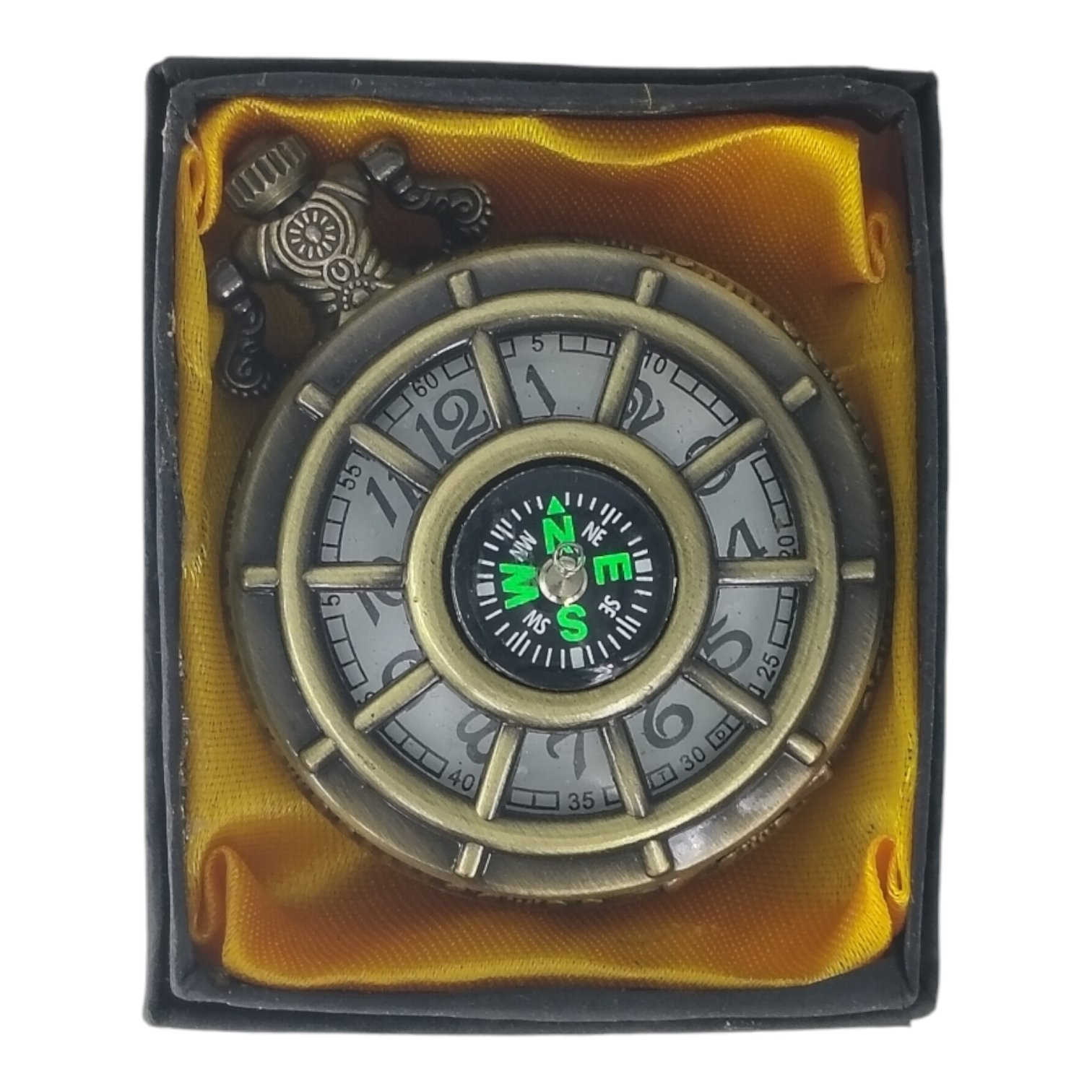 PW-126-1.jpg Compass Pocket Watch Metallic Keychain Style2 - Image 1
