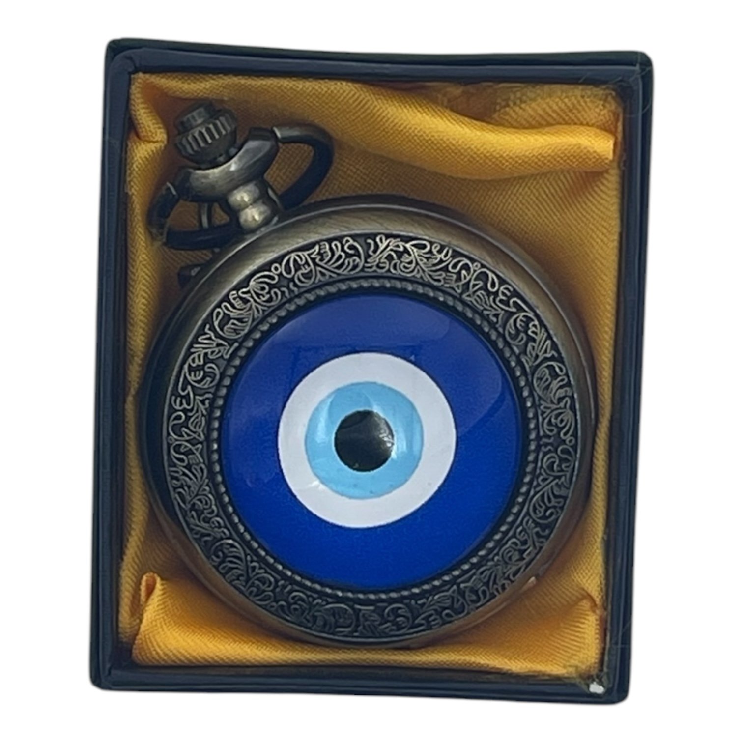 PW-128-1.jpeg Evileye Pocket Watch Metallic Keychain Style3 - Image 1