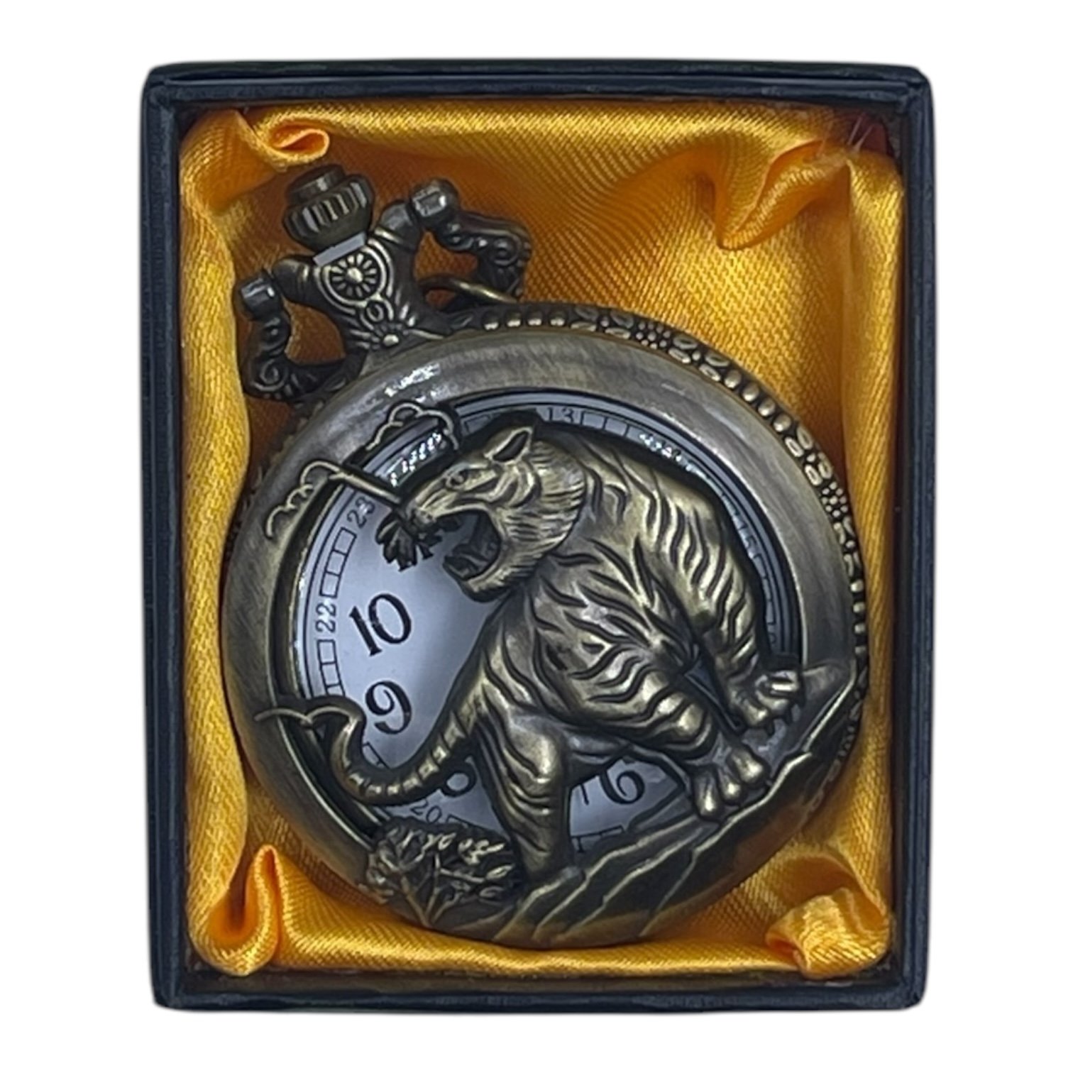PW-139-1.jpeg Tiger Pocket Watch Metallic Keychain - Image 1
