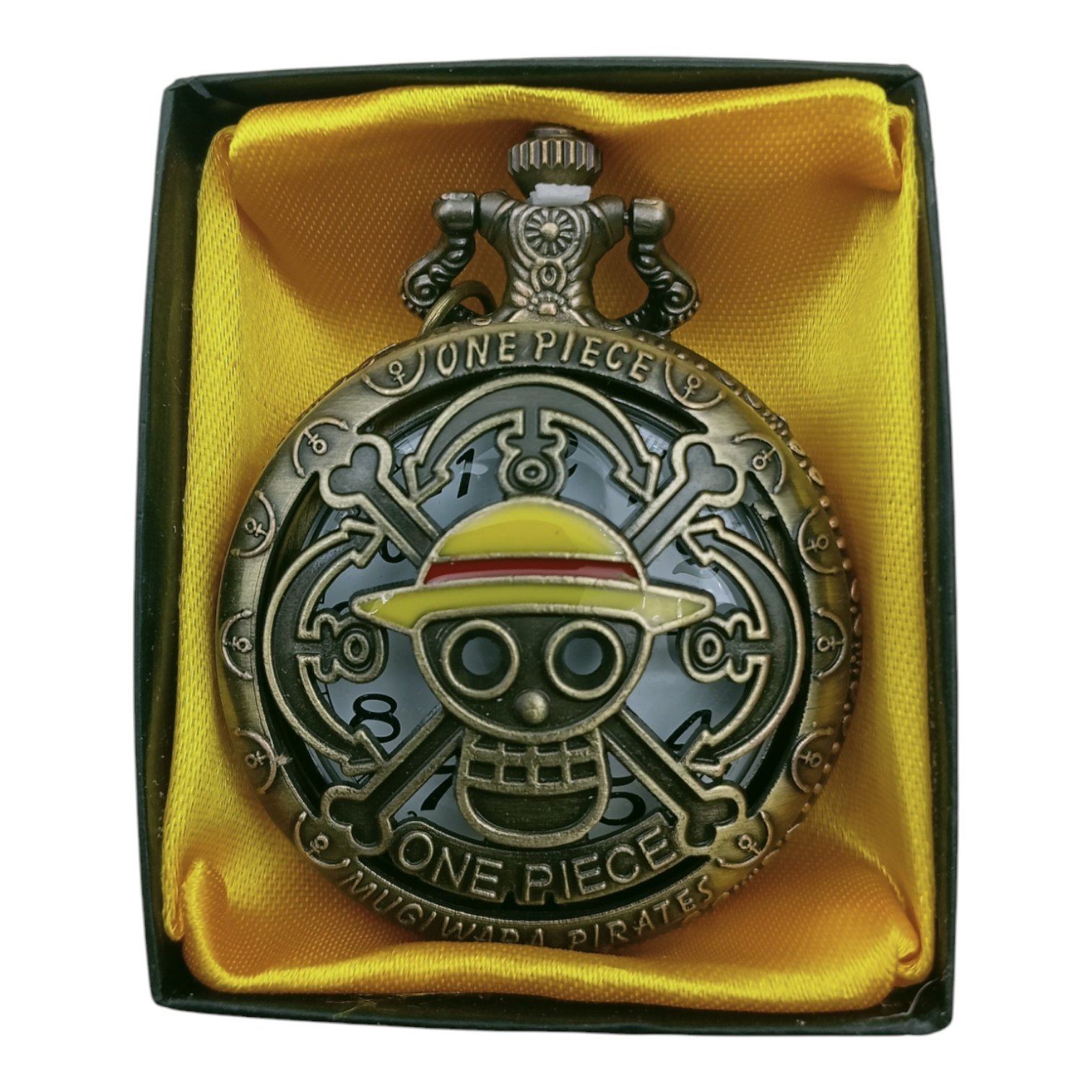 PW-25-1.jpg OnePiece Luffy Pocket Watch Metallic Keychain Style1 - Image 1