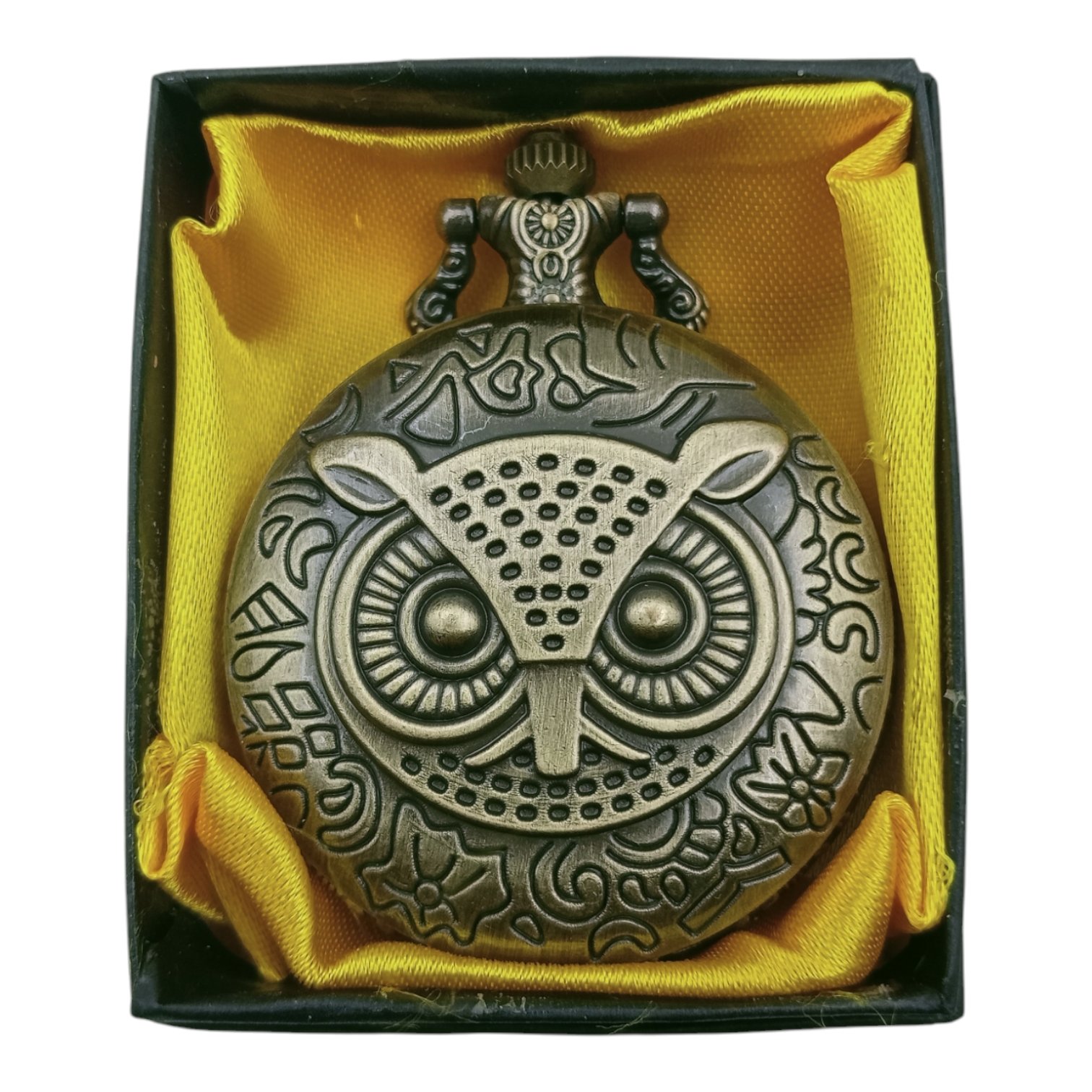 PW-35-1.jpg Owl Pocket Watch Metallic Keychain Style1 - Image 1