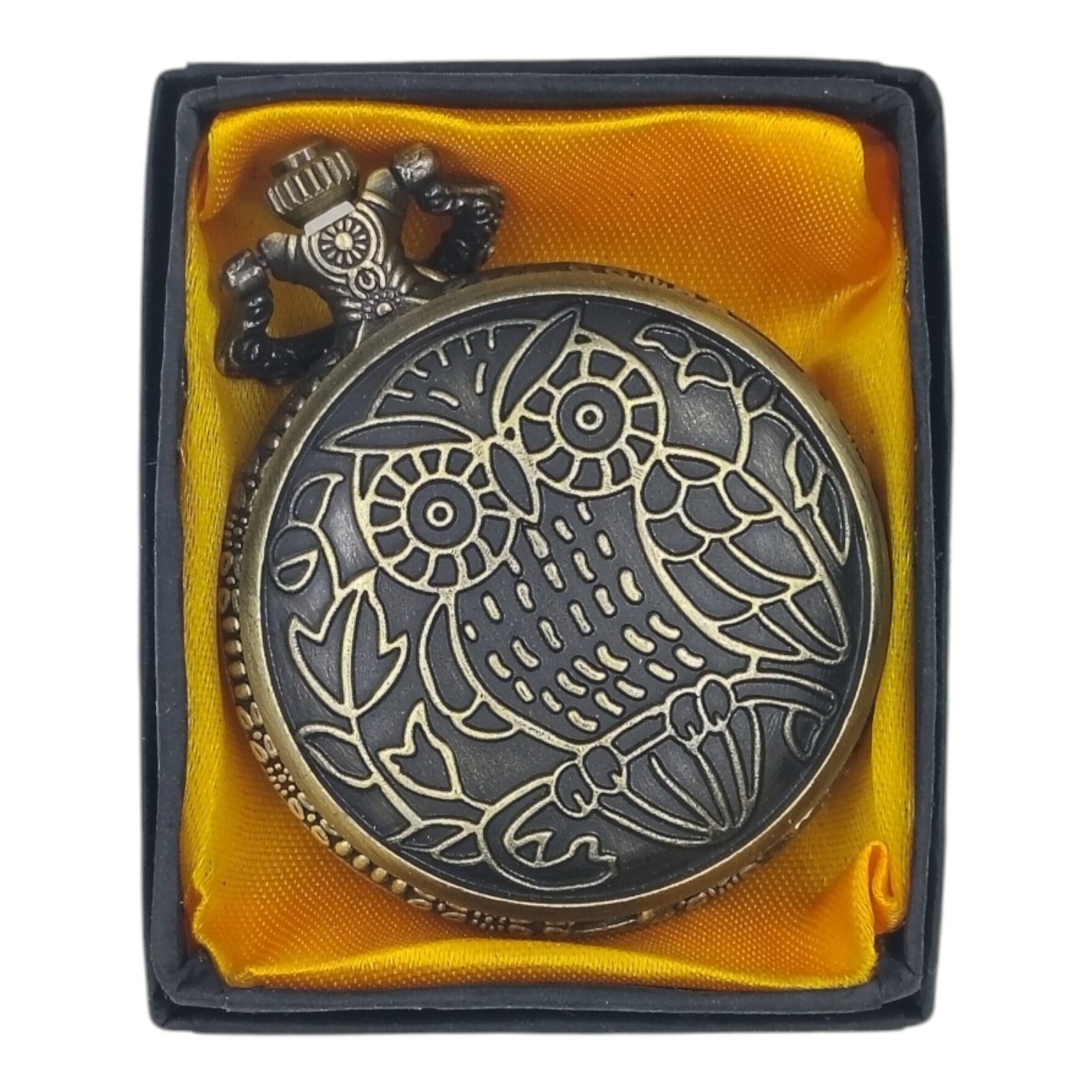 PW-36-1.jpg Owl Pocket Watch Metallic Keychain Style2 - Image 1