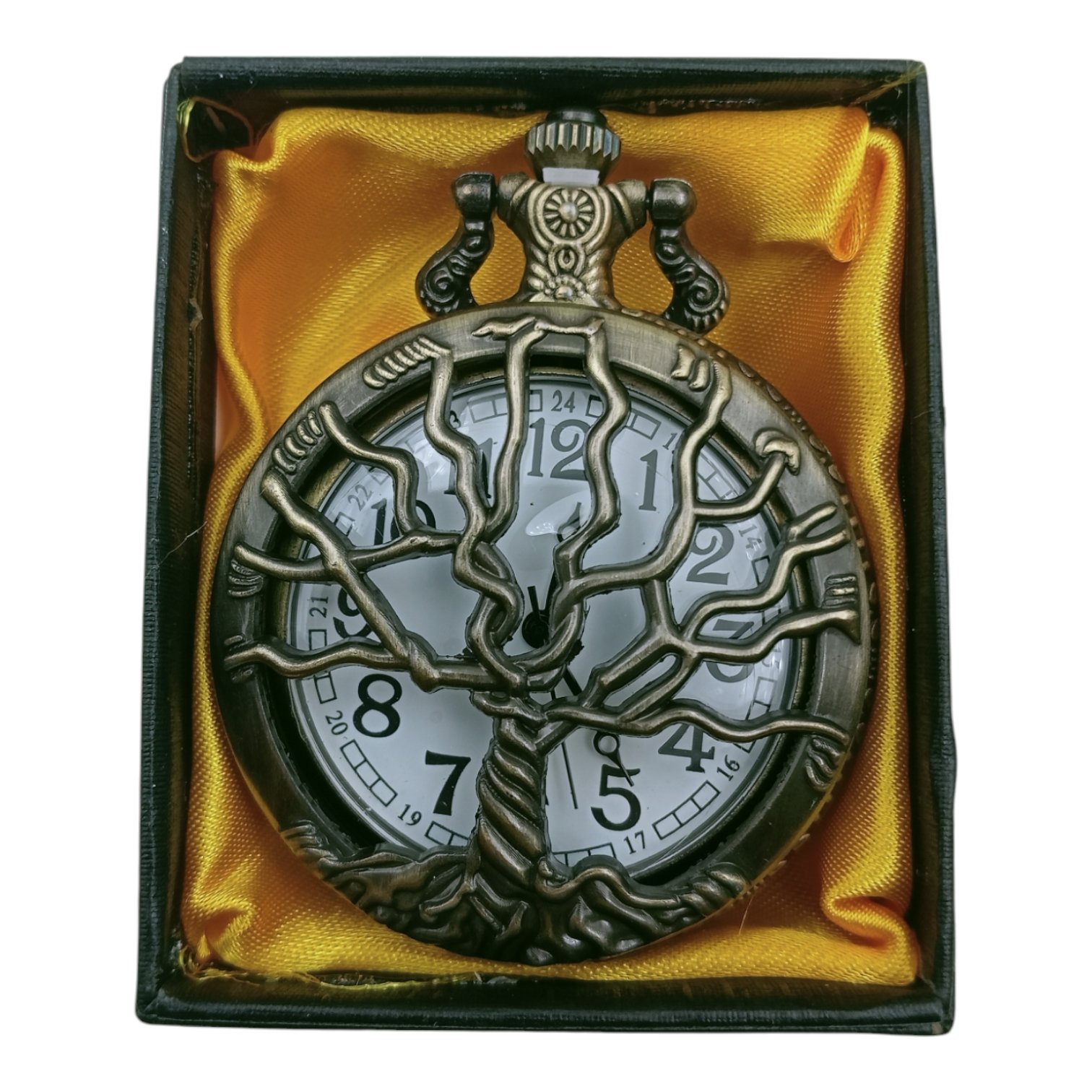 PW-49-1.jpg Tree Pocket Watch Metallic Keychain - Image 1