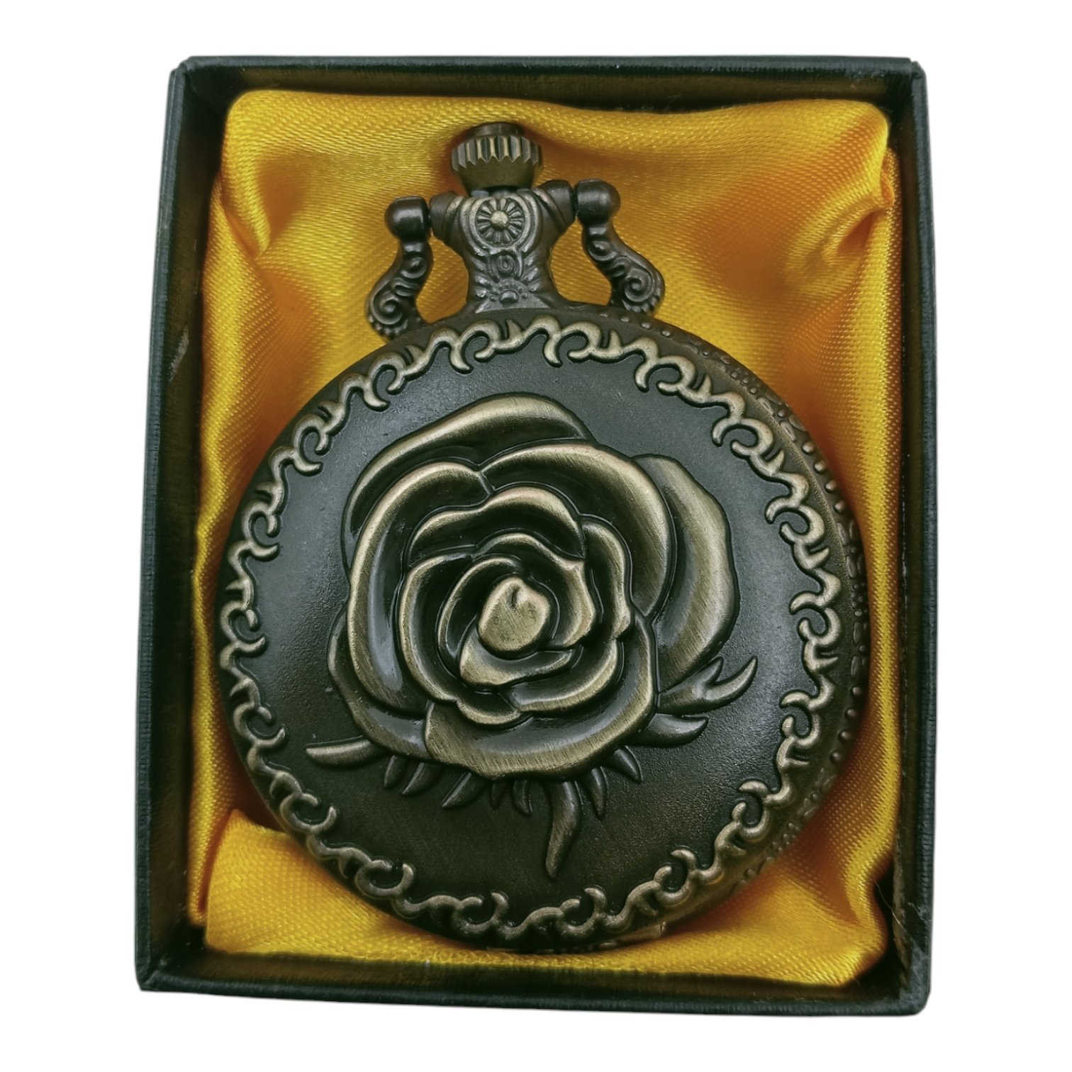 PW-63-1.jpg Rose Pocket Watch Metallic Keychain Style1 - Image 1