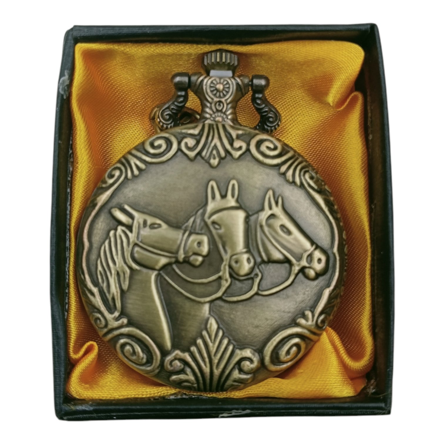 PW-71-1.jpg Horse Pocket Watch Metallic Keychain Style1 - Image 1