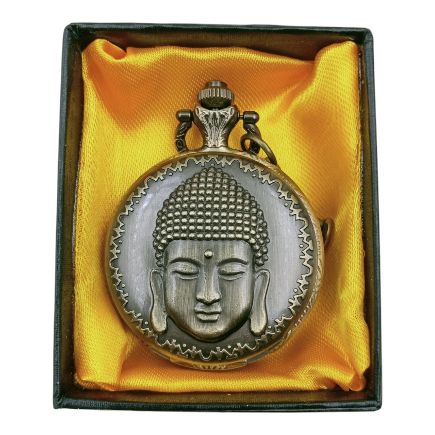 PW-75-1.jpg Gautam Buddha Pocket Watch Metallic Keychain - Image 1