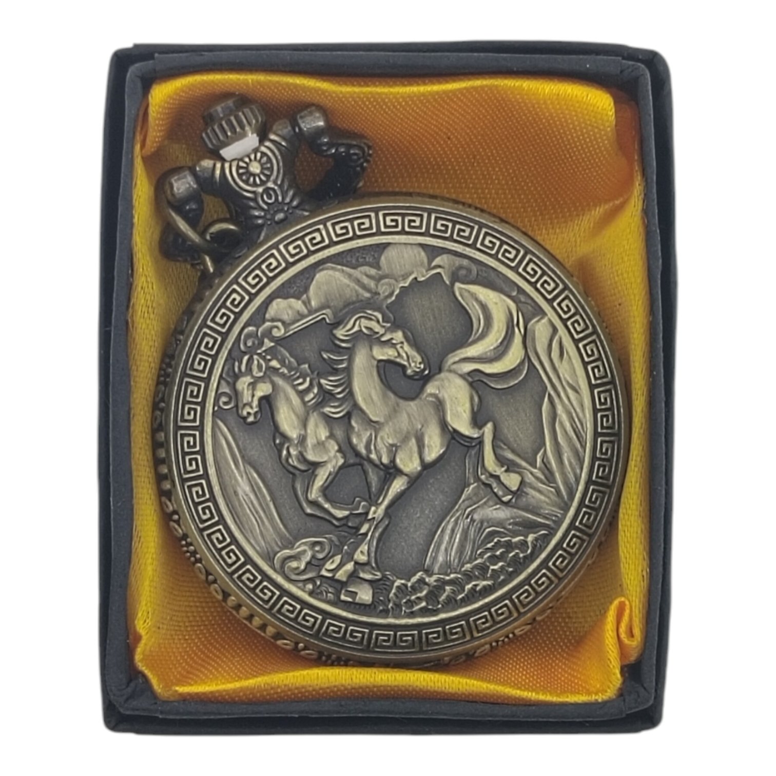 PW-92-1.jpg Horse Pocket Watch Metallic Keychain Style3 - Image 1