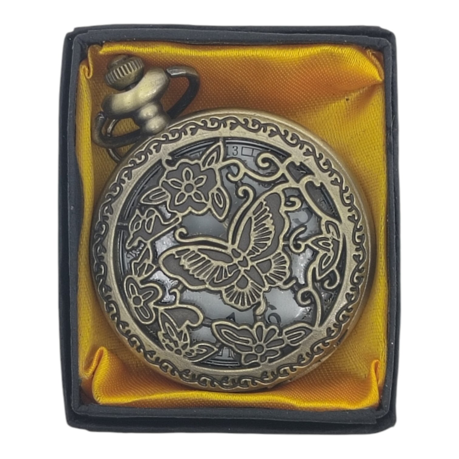 PW-94-1.jpg Butterfly Pocket Watch Metallic Keychain style3 - Image 1
