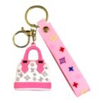 White & Pink Louis Vuitton Inspired Mini Handbag 3D Keychain – Accessory for Bags, Keys, Backpacks (RK-142)