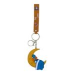Tom & Jerry Cartoon 3D Jerry on Moon Keychain – Anime Accessory for Bags, Keys, Backpacks (Style2)