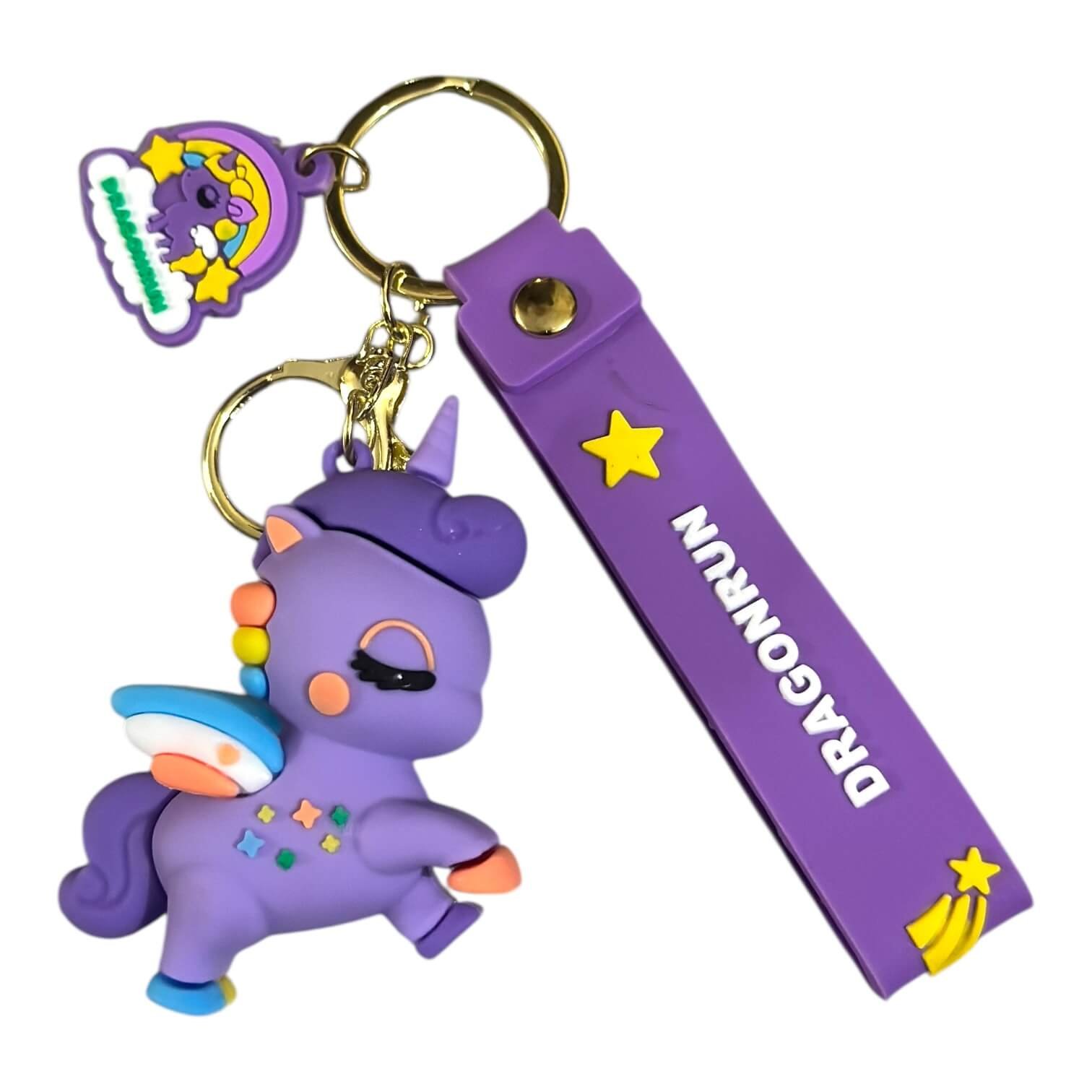 RK-165-1.jpeg Purpul Unicorn 3D Keychain – Accessory for Bags, Keys, Backpacks (RK-165) - Image 1