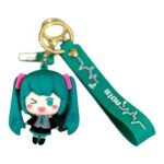 Vocaloid Vibe Hatsune Miku Green 3D Cartoon Character Keychain – Anime Accessory for Bags, Keys, Backpacks (RK-237)
