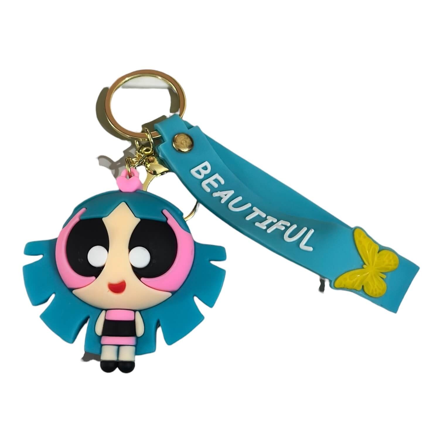 RK-241-1.jpeg Powerpuff 3D Cartoon Character Keychain – Anime Accessory for Bags, Keys, Backpacks (RK-241) - Image 1