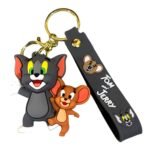 Tom & Jerry 3D Cartoon Character Keychain – Anime Accessory for Bags, Keys, Backpacks (RK-251)