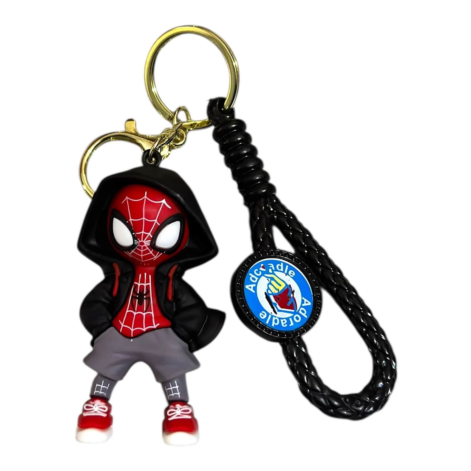 RK-83-1.jpeg Spider Man Black Hoodies 3D Keychain – Anime Accessory for Bags, Keys, Backpacks (RK-83) - Image 1