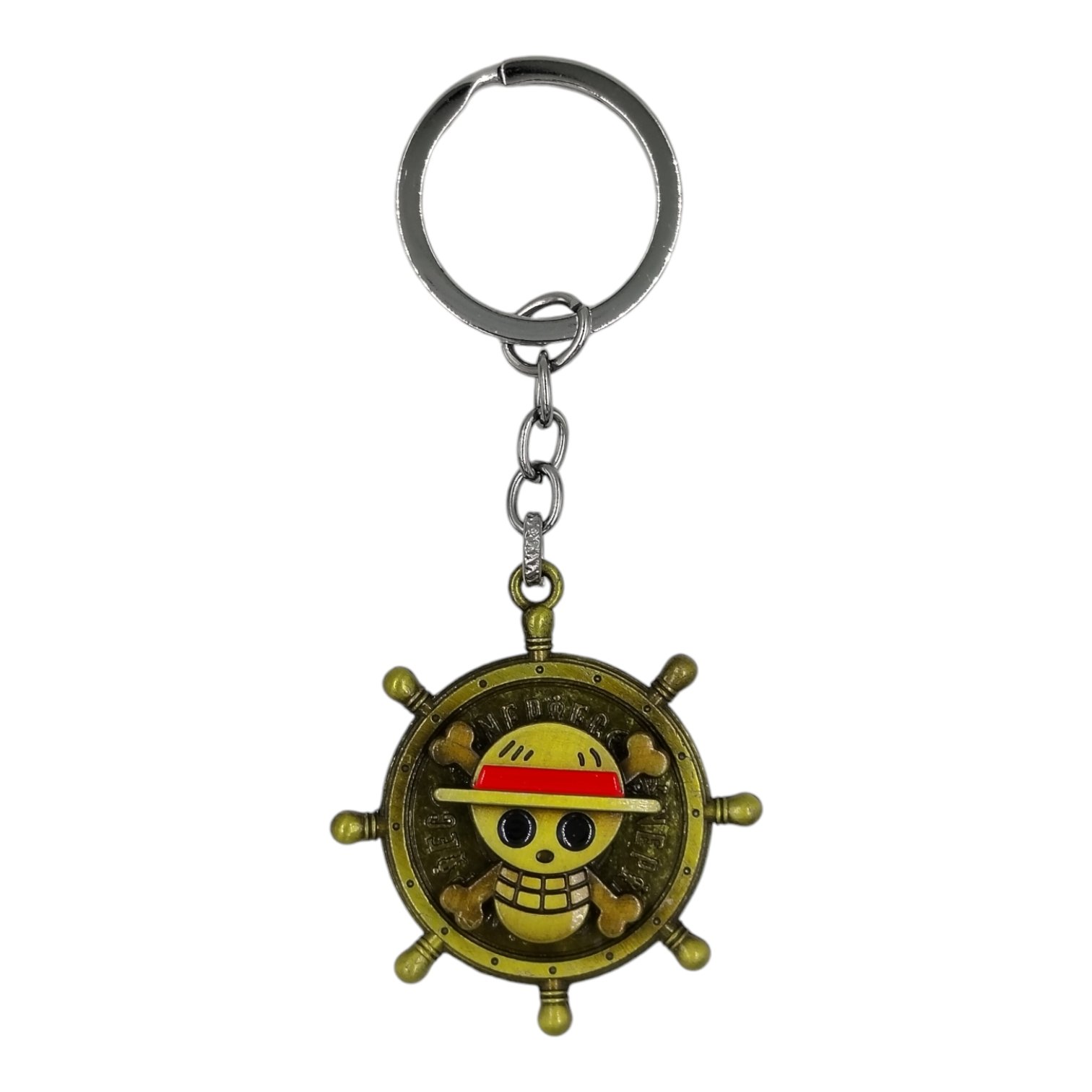 SK-11-1.jpg OnePiece Luffy Spinning Metallic Keychain (Golden) - Image 1