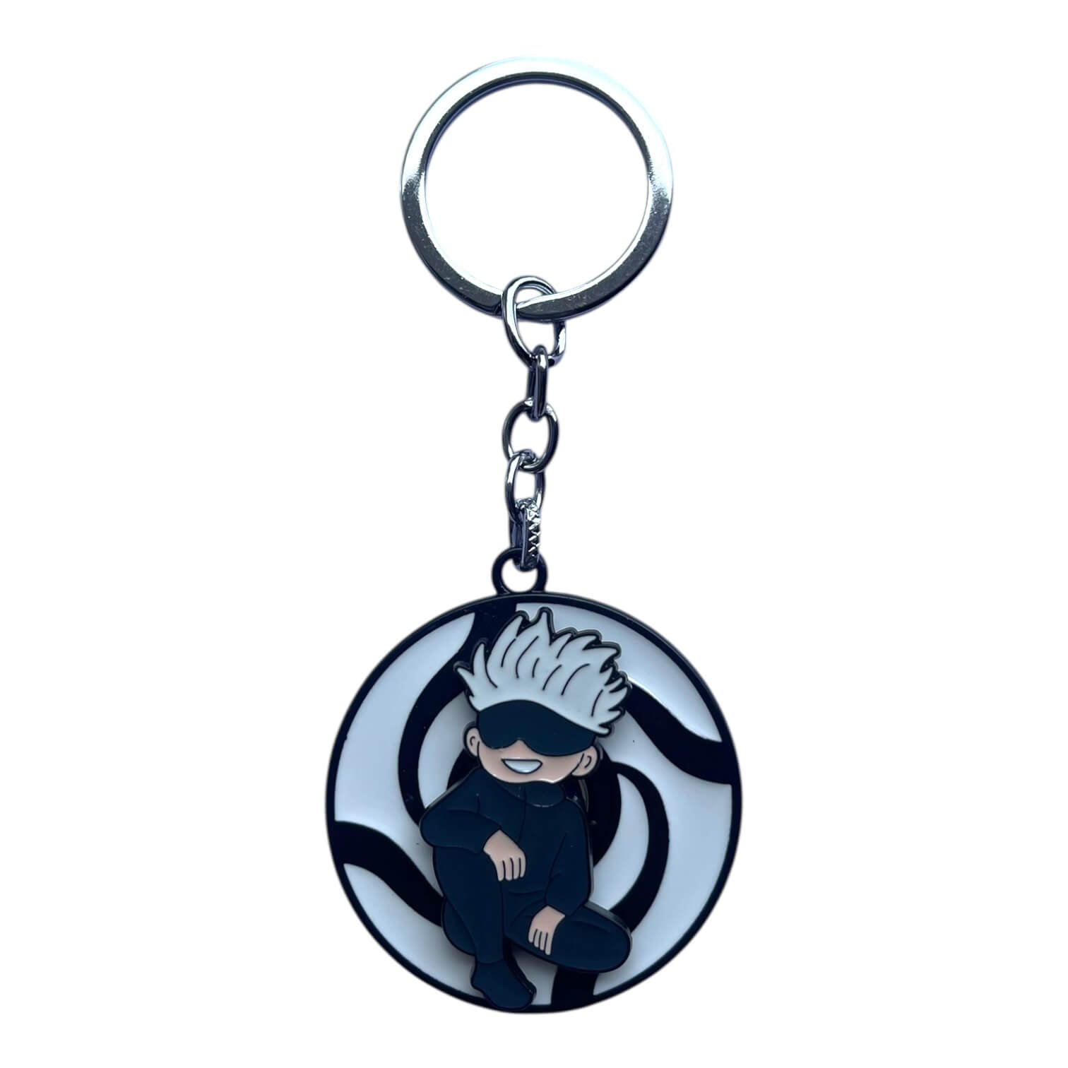 SK-124-1.jpeg Jujutsu Kaisen Gojo Satoru Anime Spinning Metallic Keychain (Design 3) - Image 1