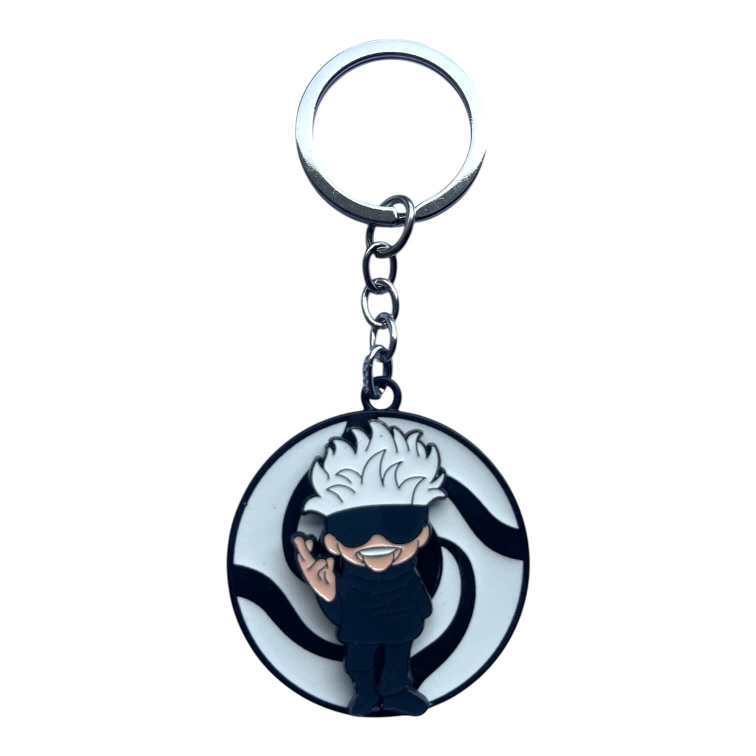SK-125-1.jpeg Jujutsu Kaisen Gojo Satoru Anime Spinning Metallic Keychain (Design 4) - Image 1