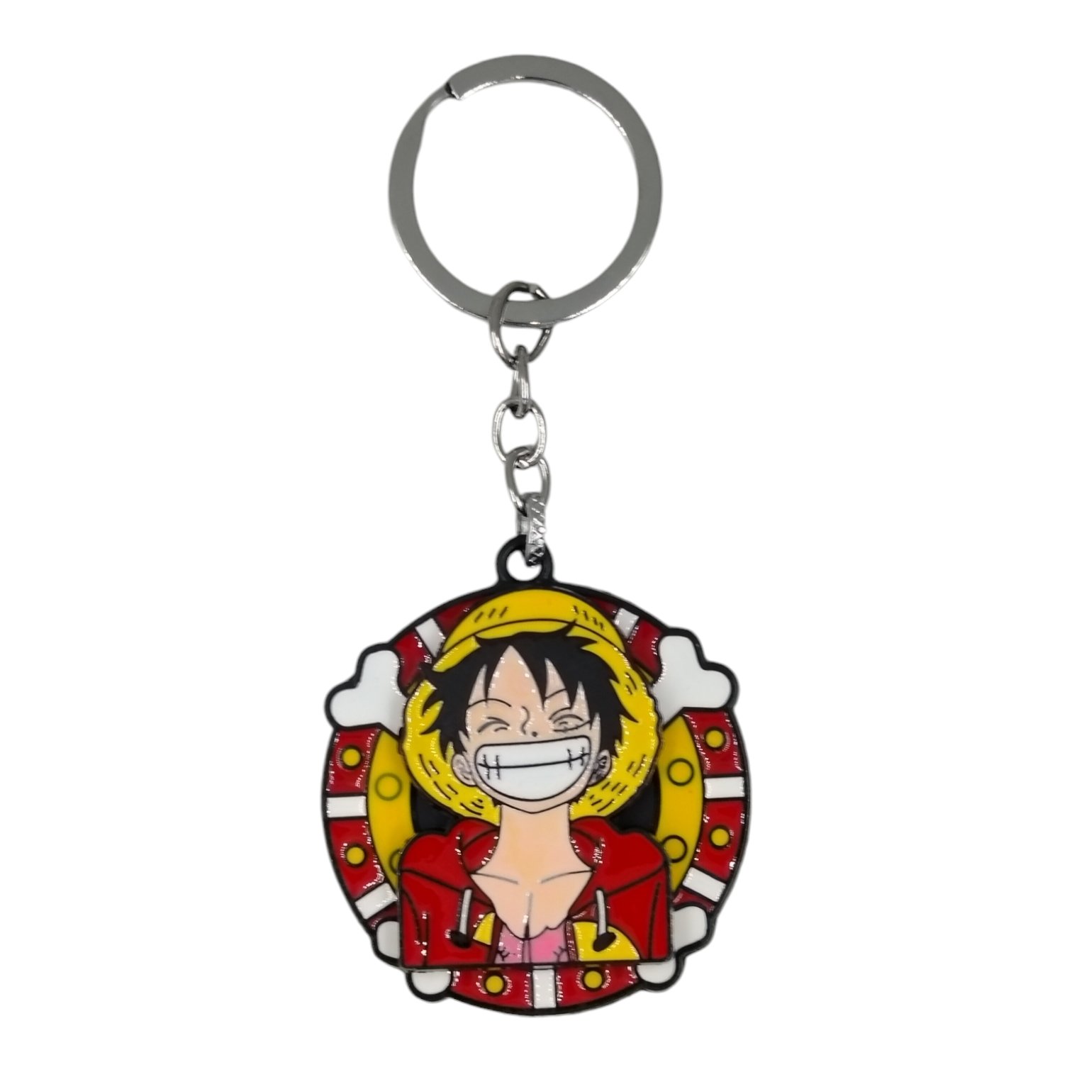 SK-15-1.jpg OnePiece Luffy Spinning Metallic Keychain (Design 1) - Image 1