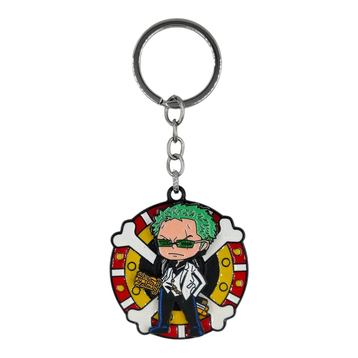 SK-22-1.jpg OnePiece Zoro Spinning Metallic Keychain (Design 2) - Image 1