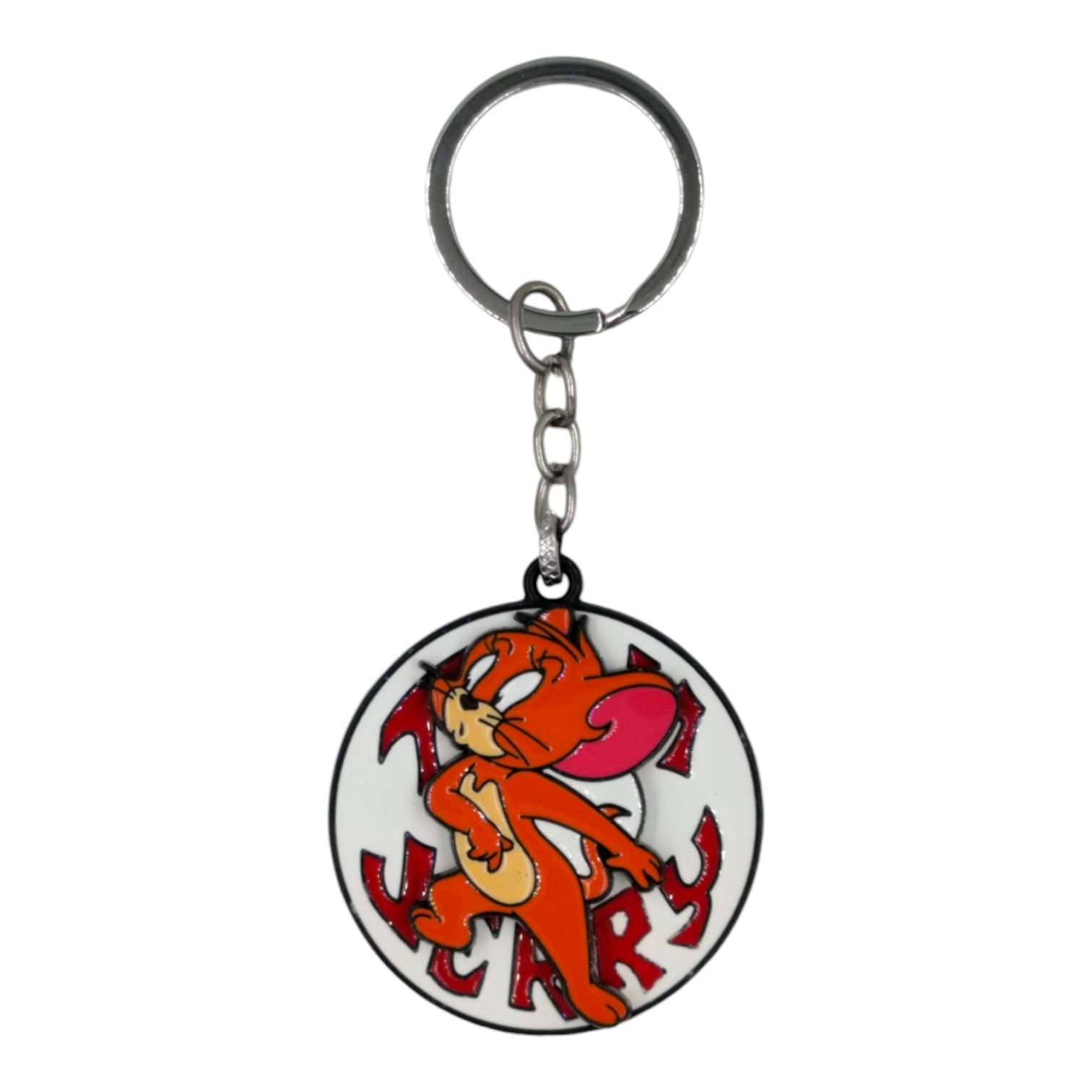 SK-26-1.jpg Jerry (Tom & Jerry) Spinning Metallic Keychain - Image 1