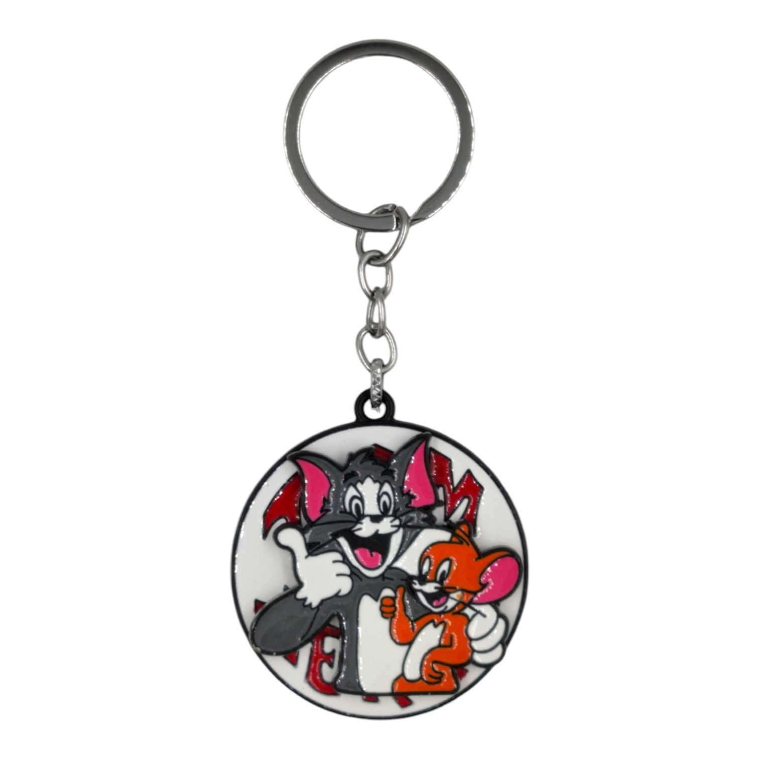 SK-27-1.jpg Tom & Jerry Spinning Metallic Keychain (Design 1) - Image 1