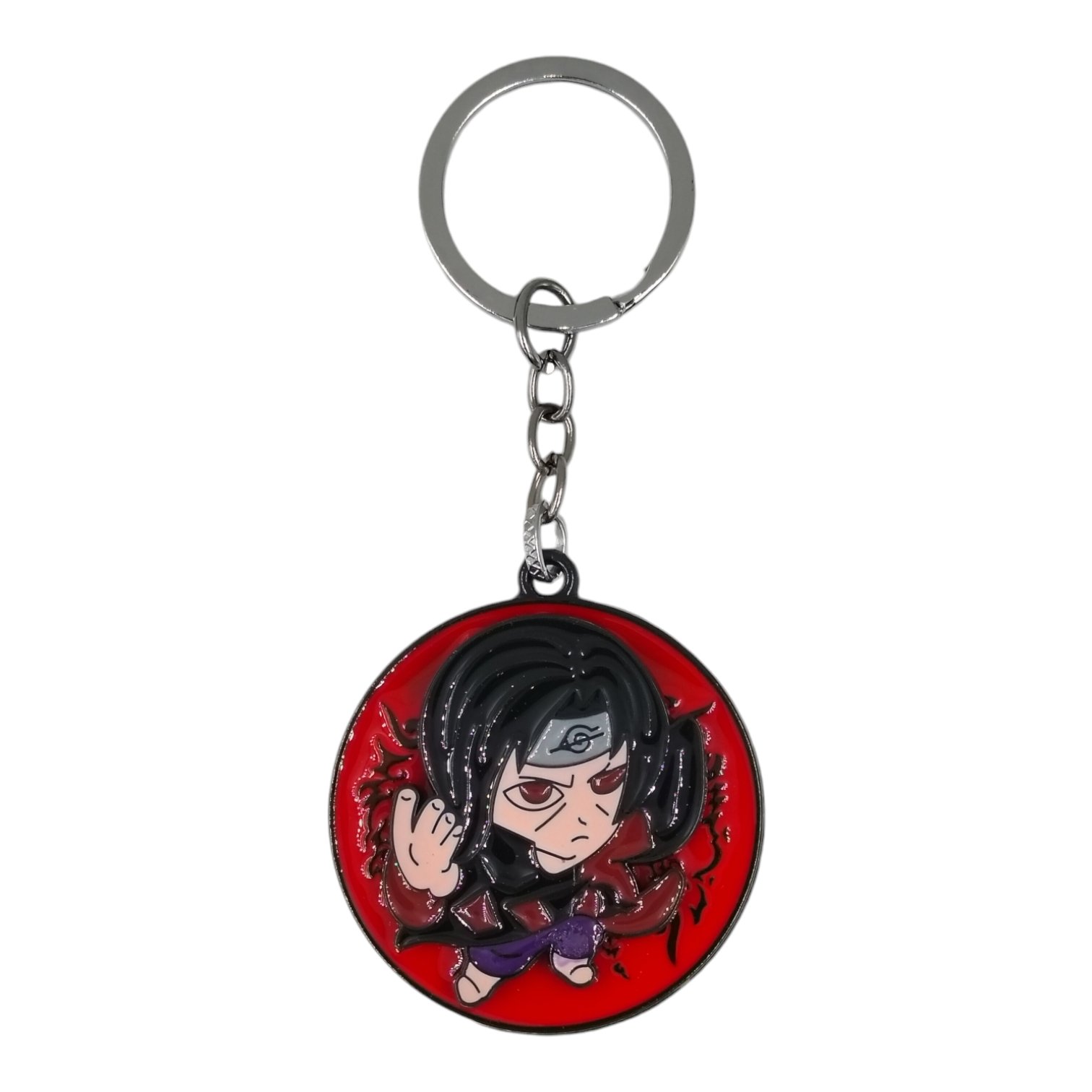 SK-35-1.jpg Itachi Anime Spinning Metallic Keychain (Design 1) - Image 1