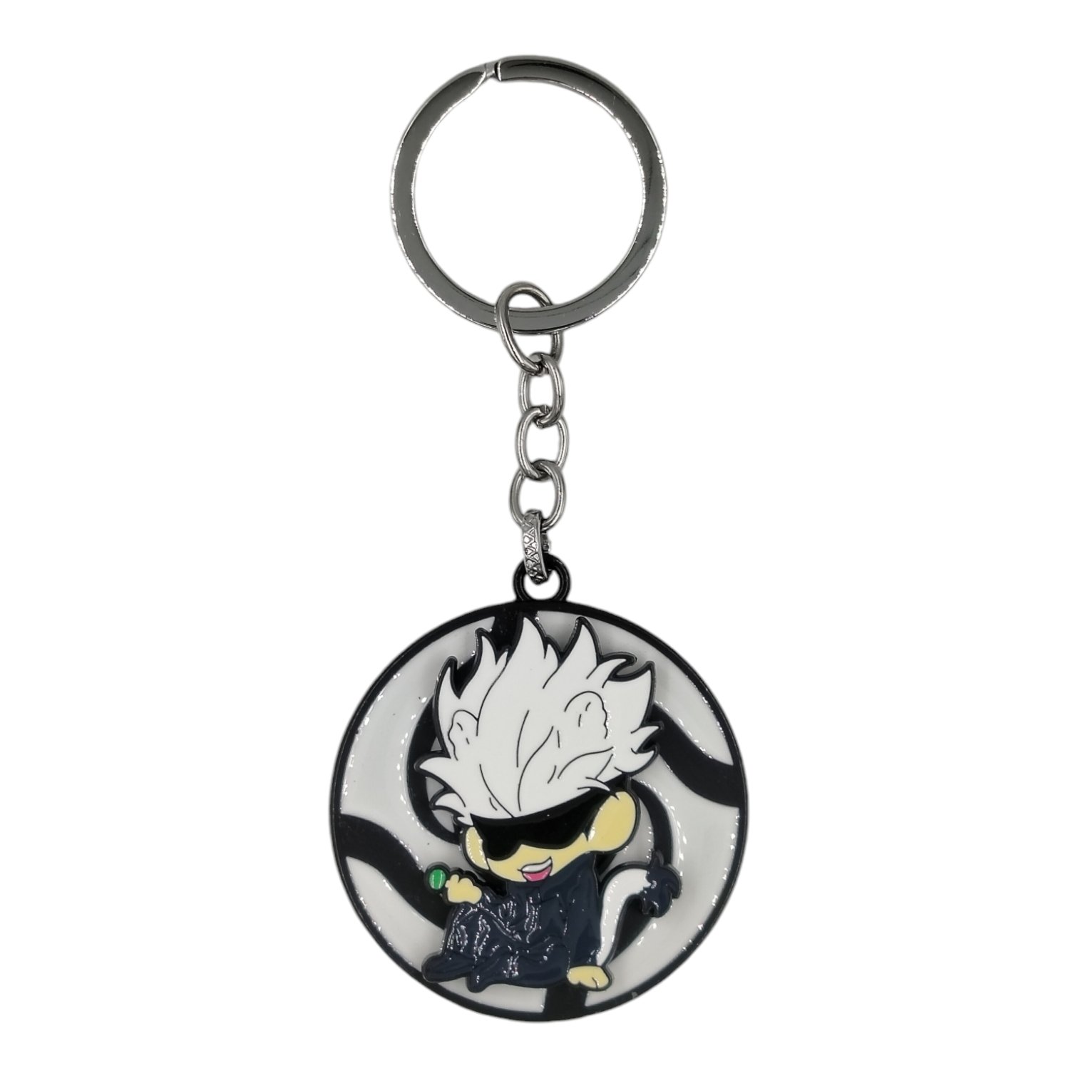 SK-38-1.jpg Jujutsu Kaisen Gojo Satoru Anime Spinning Metallic Keychain (Design 2) - Image 1