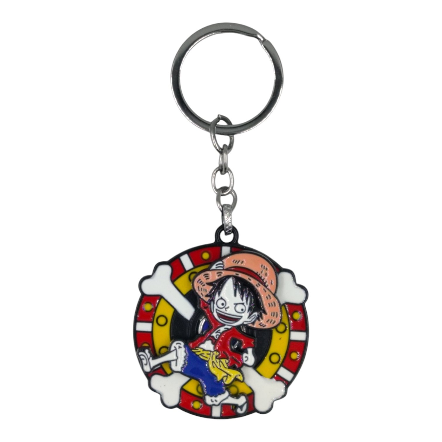 SK-39-1.jpg OnePiece Luffy Spinning Metallic Keychain (Design 6) - Image 1