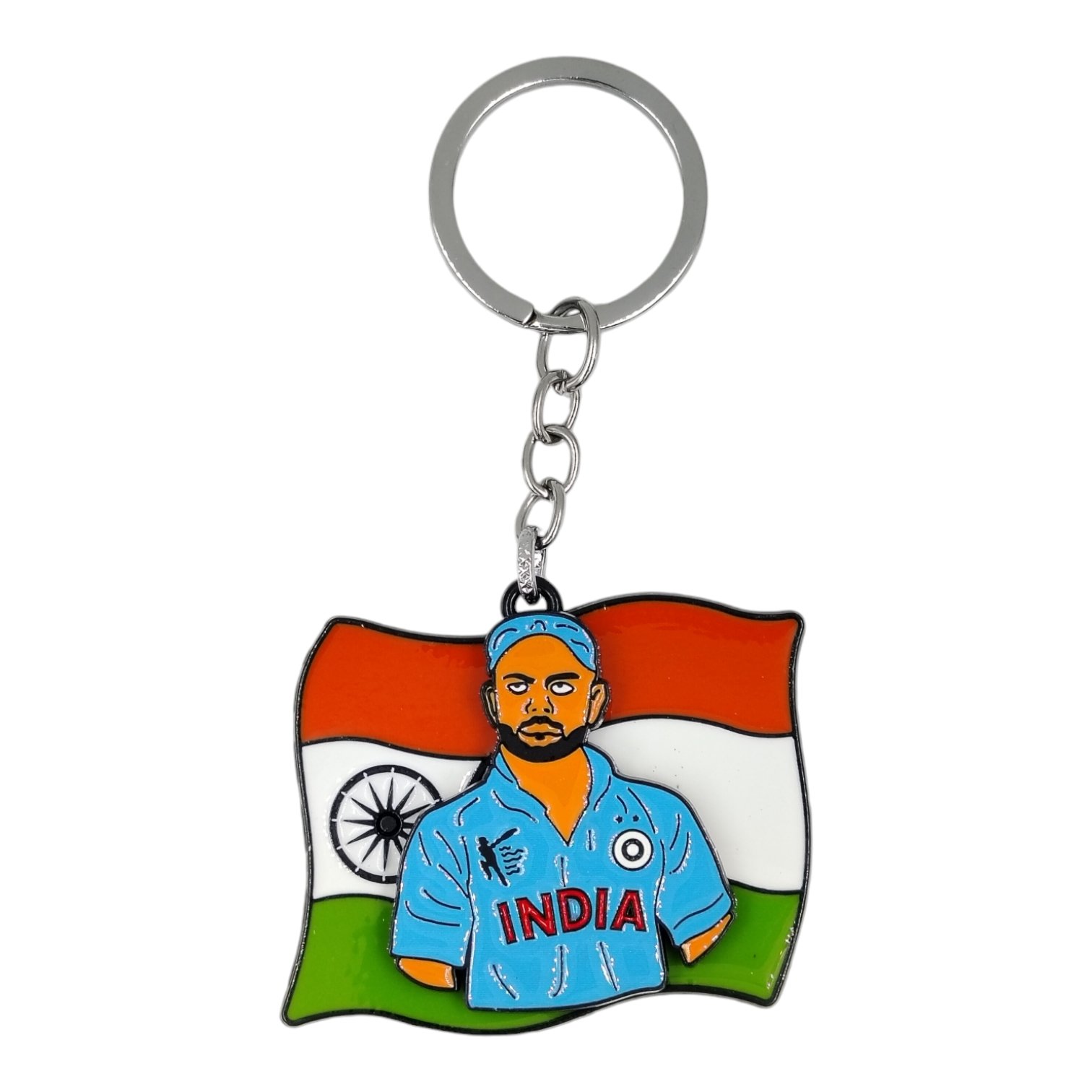SK-68-1.jpg Virat Kohli Spinning Metallic Keychain (Design 1) - Image 1