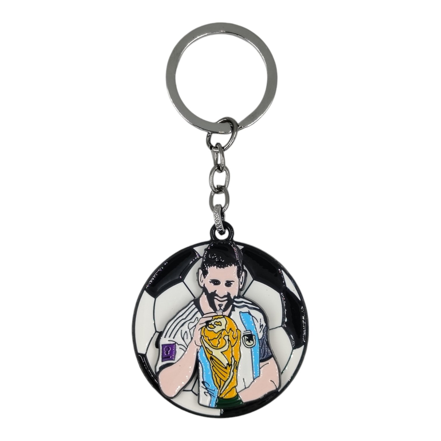 SK-69-1.jpg Messi Spinning Metallic Keychain (Design 1) - Image 1