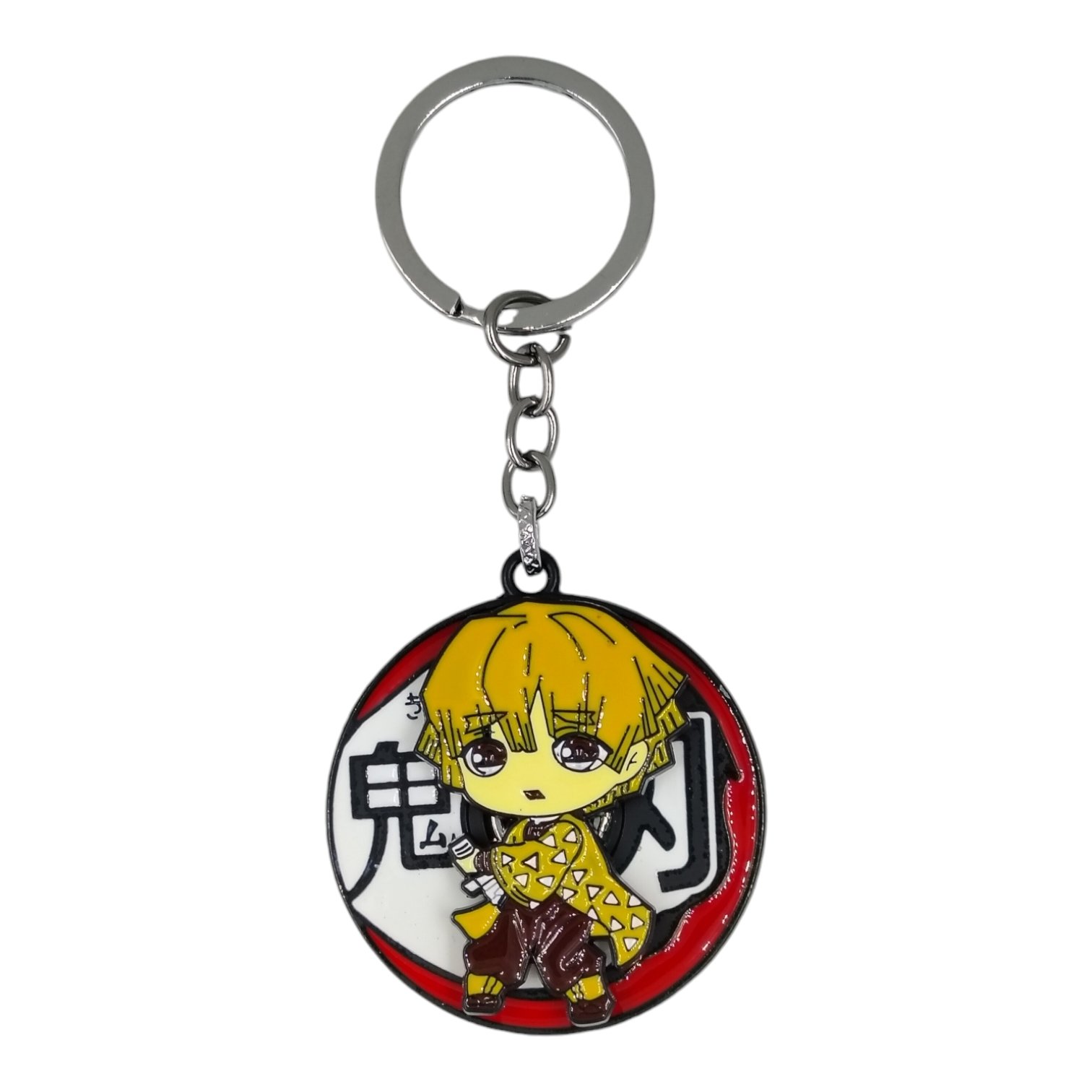 SK-74-1.jpg Demon Slayer Zenitsu Spinning Metallic Keychain - Image 1