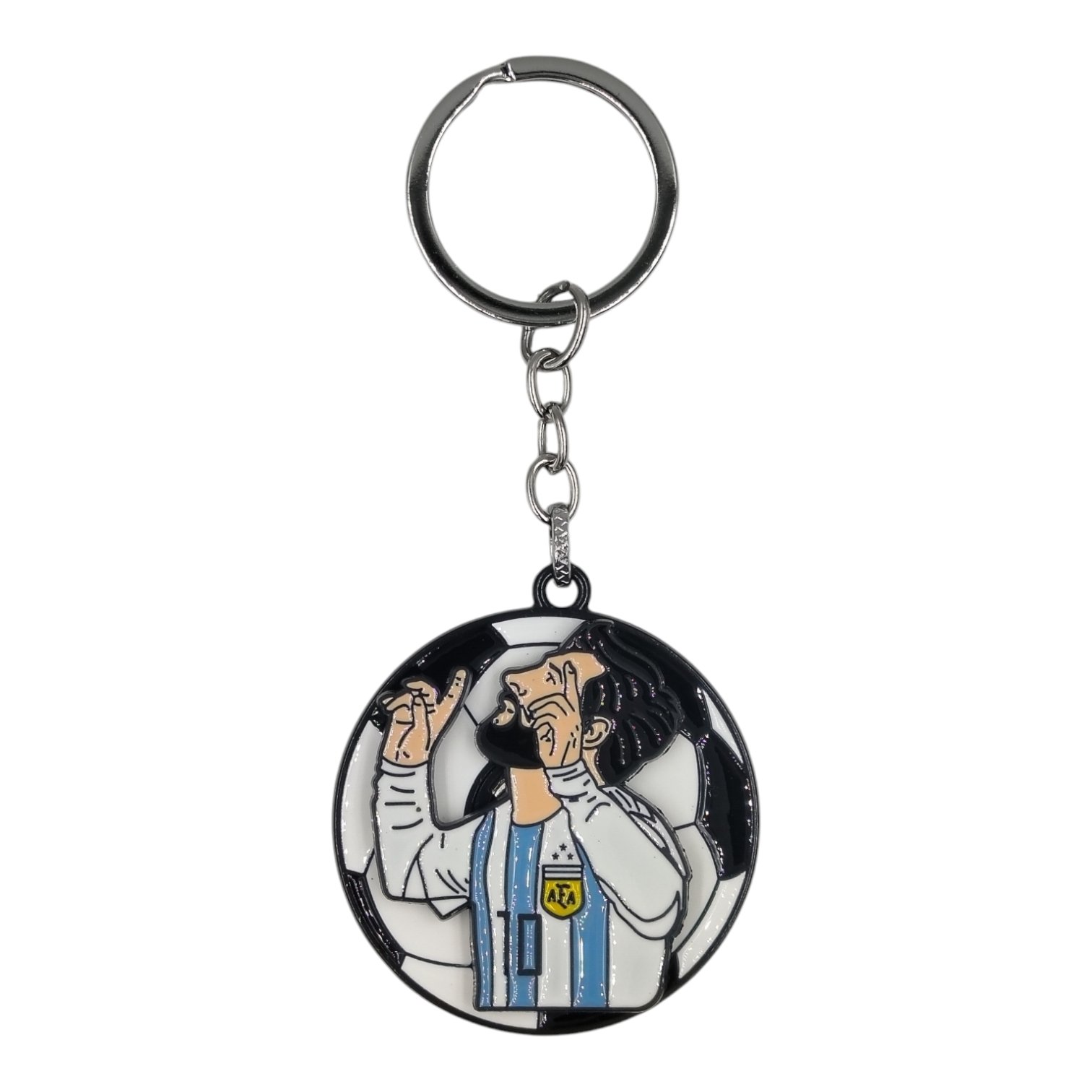 SK-81-1.jpg Messi Spinning Metallic Keychain (Design 2) - Image 1