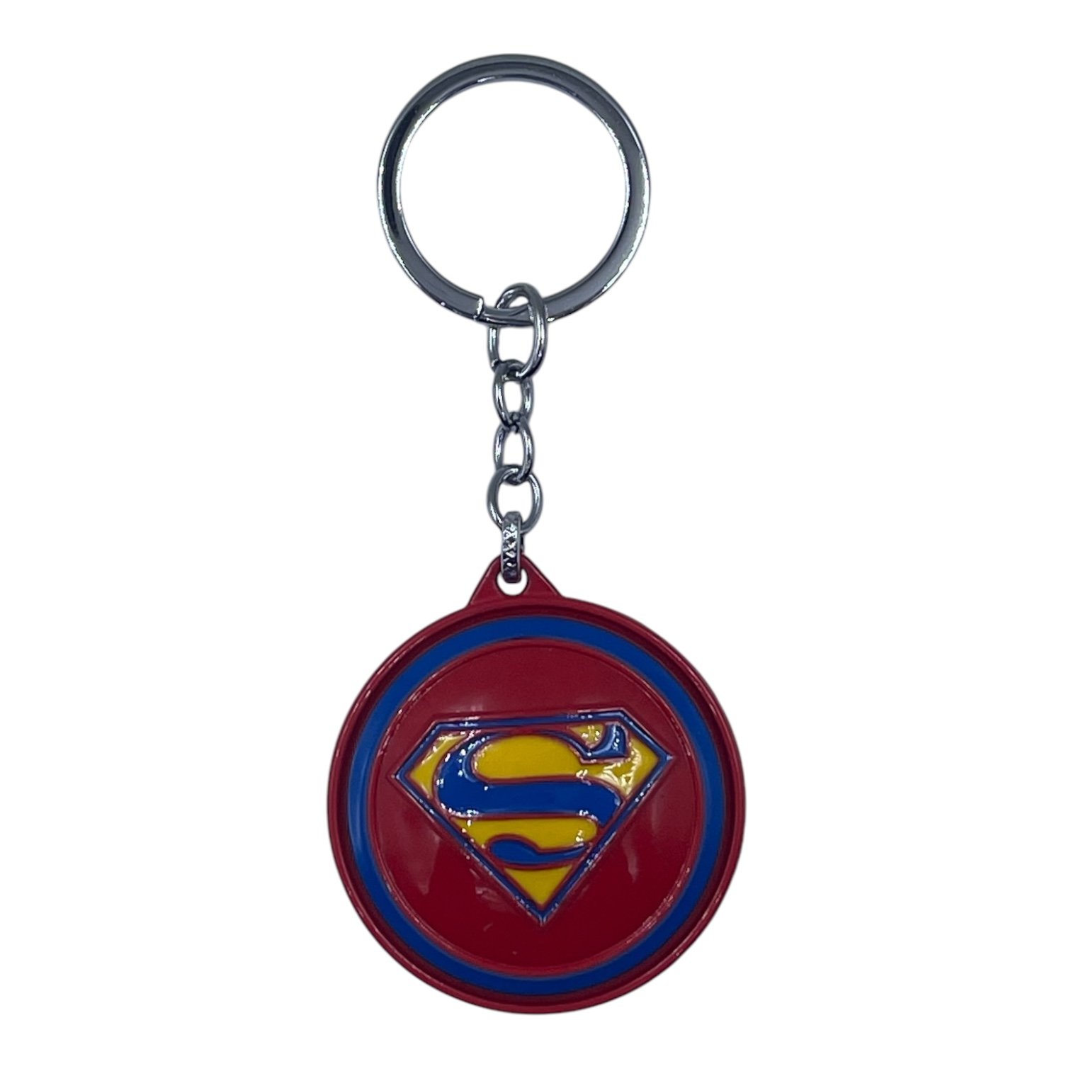 SK-88-1.jpeg Superhero Superman Spinning Metallic Keychain (Design 1) - Image 1